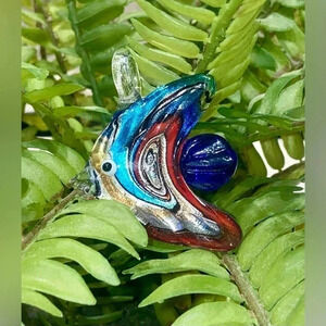 Murano glass hand painted  Fish 🐟 pendant